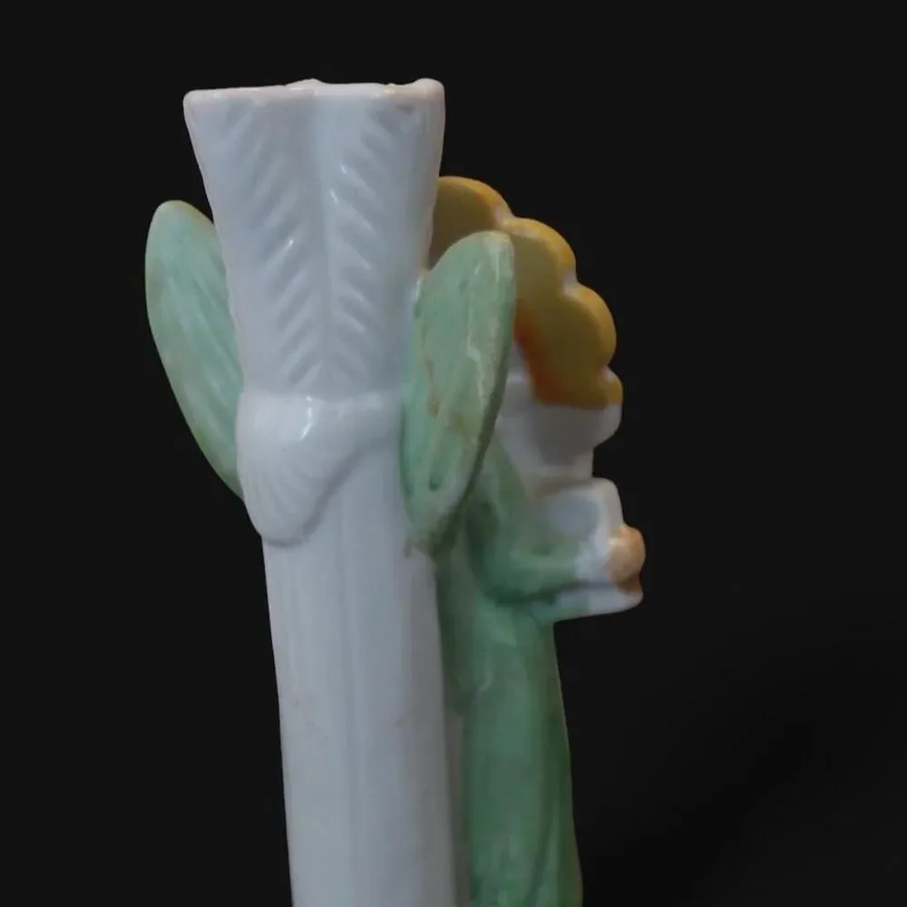 Vintage Anthropomorphic Flower Face Girl Vase Japan Yellow Orange 5.75” Tall